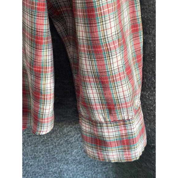 VTG Witts End Plaid LS Shirt Button Front Top Red Green White Men Large - Picture 8 of 13